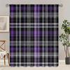 2pcs- Purple geometric checkered printed curtains, pole bag curtains, Christmas decorations, home decorations, room decorations