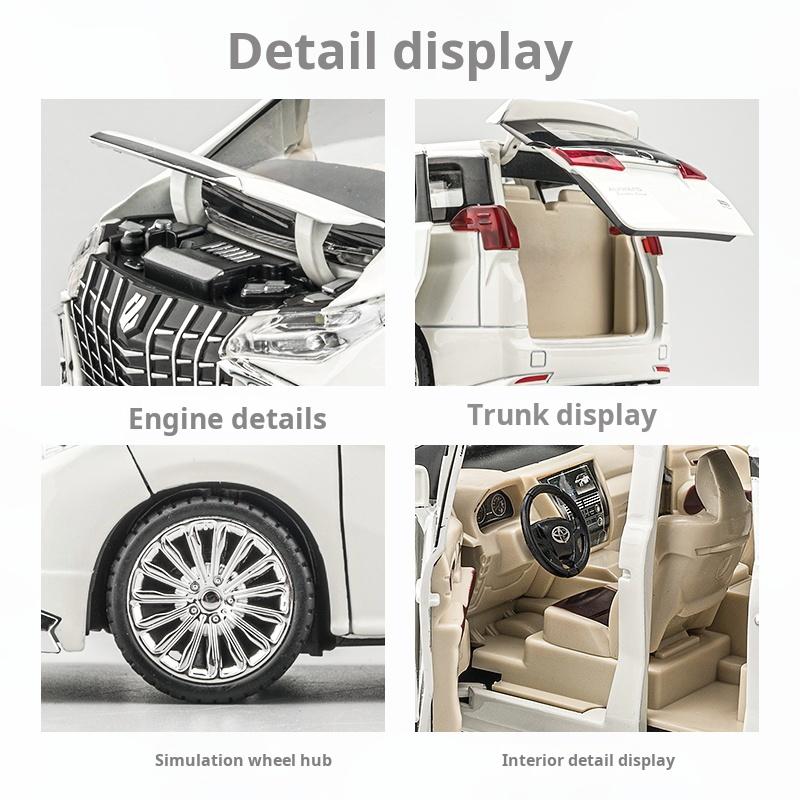 Authorized Version 1:24 Toyota Alphard Alloy Model Toy Car Metal Electric doors Opened Sound Light Models collection Boys‘ Gift EZ4