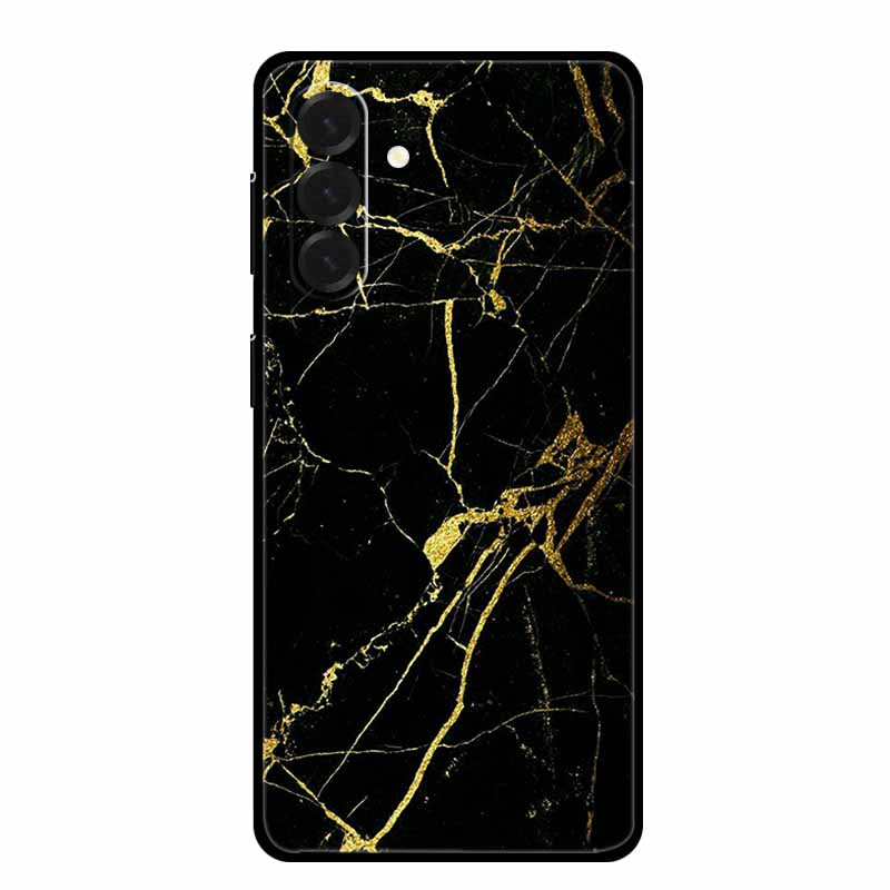 For Samsung Galaxy A17 Cases Marble Painted Black Silicone Back Cover Case for Galaxy A17 5G Protective Shell A17 Texture Bumper