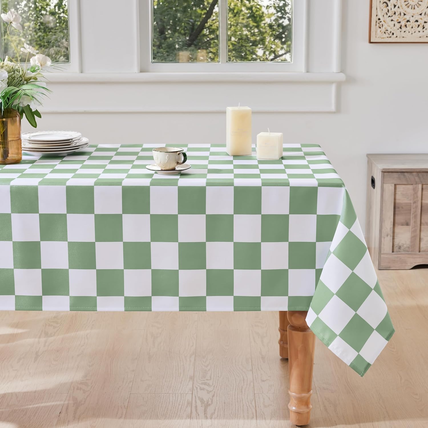 Zwart Witte Blokjes Rechthoekige Tafelkleed voor Tafeldecoratie Wasbaar Buffalo Plaid Keuken Eettafelkleed Feestdecoratie 90x140cm