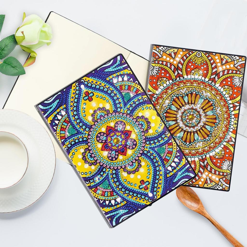 A5 Business Notebook with 5D Diamond Painting, DIY Imitation Leather, B5 Meeting Record Journal, Elegant Gift.
