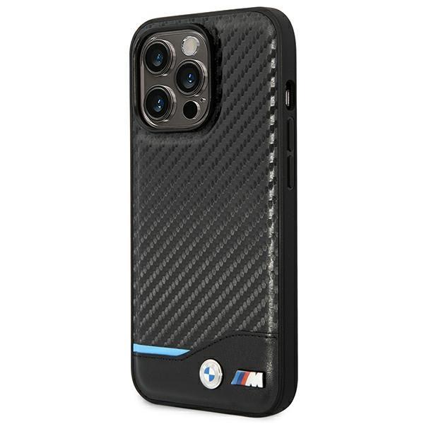 Etui do iPhone 14 Pro BMW Leather Carbon Czarne