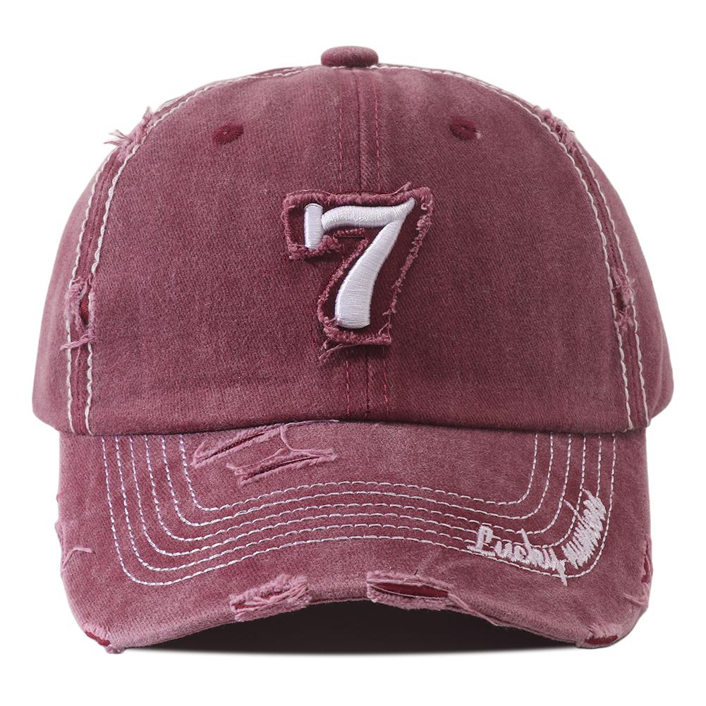 Men‘S Number 7 Embroidered Baseball Cap Women Sun Visor Hat Vintage Washed Cotton Dad Hats For Men Streetwear Snapback Caps