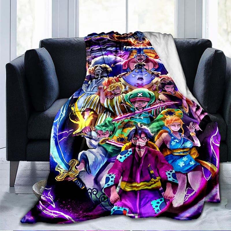 Anime One Piece 3D Printed Flannel Blanket Couch Quilt Cover Travel Child Bedding Plush Throw Flannel Blanket