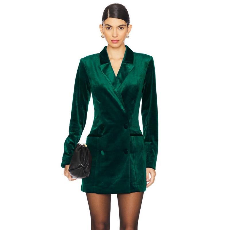 Damen Samt Anzug Kleid Neu Hundert Temperament Lockeres Kleid Tunika Rock