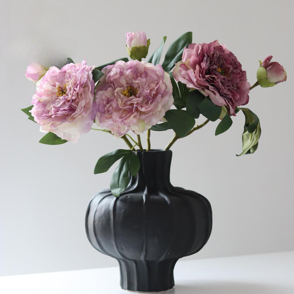 High-Quality Burnt Edge Silk Peony - Artificial Flower for Home Decor & Photography