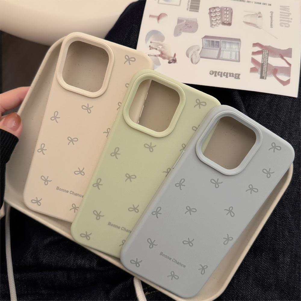 Full Screen Bow Suitable for IPhone17 IPhone 15promax Gentle and Simple 1314 Silicone
