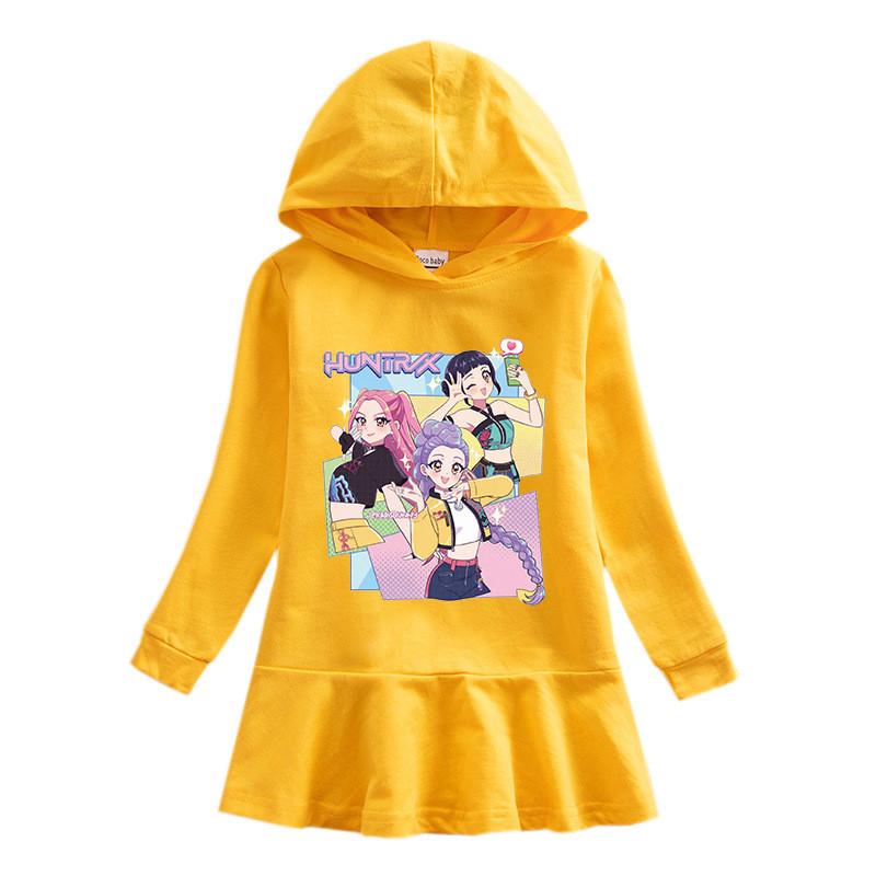 Girls Kpop Rumi Zoey Mira Hunters Print Mira Zoey Rumi Hooded Dress