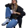 2025 Women's Casual Solid Stand Collar Long Sleeve Coat with Large Pockets