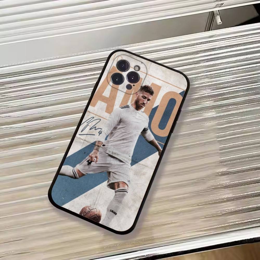 Football Support S-Sergio Ramos Phone Case For iPhone 17,16,15,14,13,12,11 Plus,Pro Max,XS,Soft Silicone Black Cover