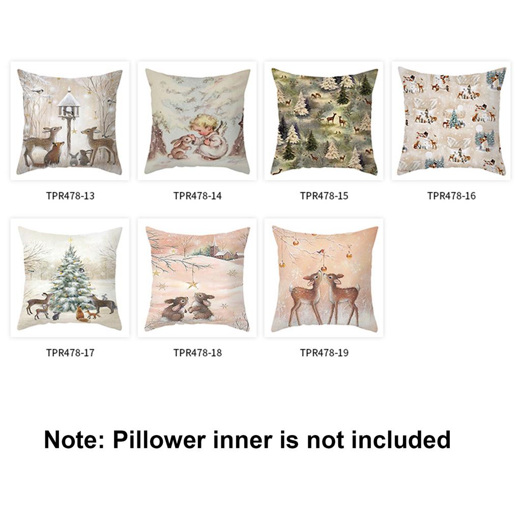 Pillow Case Santa Claus Print Old Man Sofa Bed Pillowcase Bedroom Cushion Cover Merry Christmas 45x45 Cm