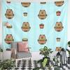 Cartoon Bear Burger Pattern Pattern Wall Hanging Tapestry Decorative Tapestry Home Decor for Bedroom and Living Room