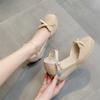 Wedges Sandals Women 2024 Summer Shoes Ladies Casual Comfort Hemp Heeled Sandals Elegant Pumps Sandálias Feminina
