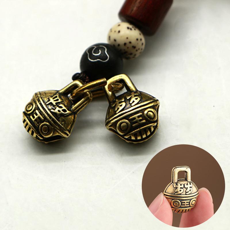 Lucky Keychain Bell Pendant Car Ornament Pendant Brass Tigerhead Bell Pendant
