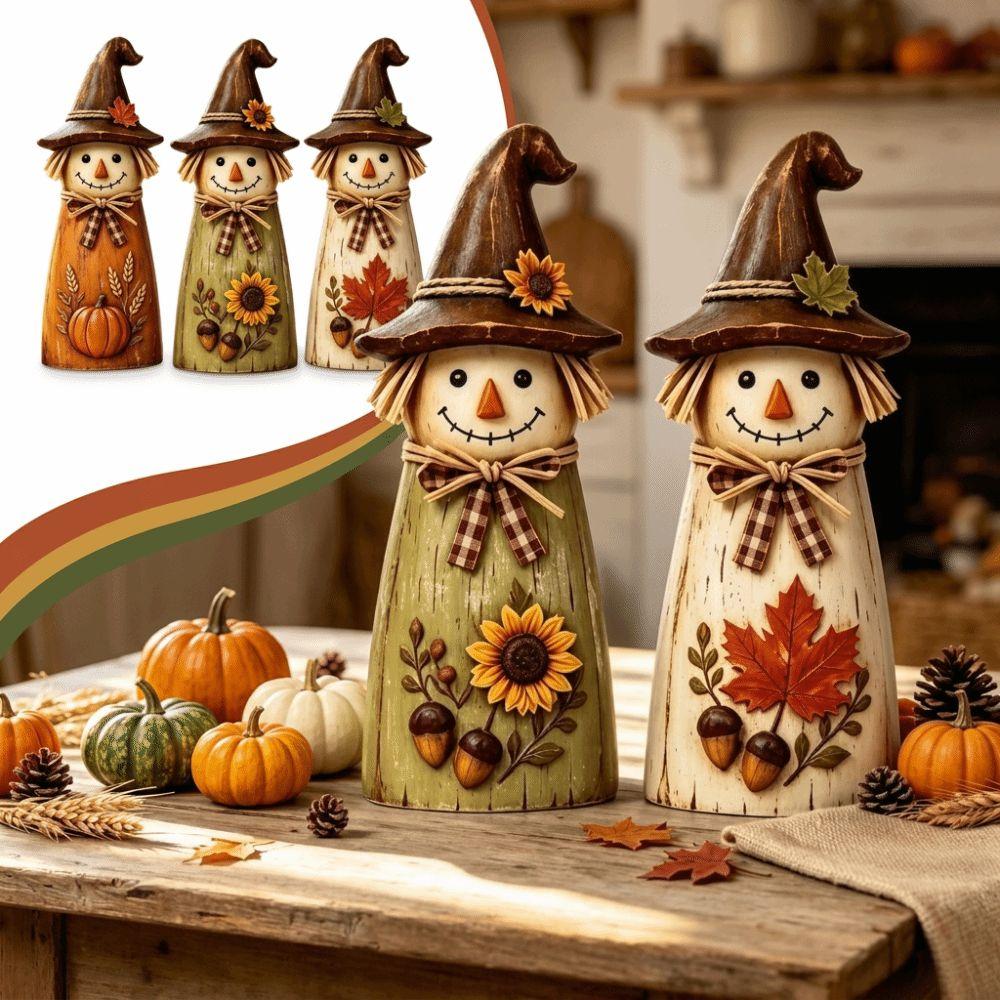 Tabletop Wooden Scarecrow Decor Wooden Material Halloween Table Decorations Autumn Decoration