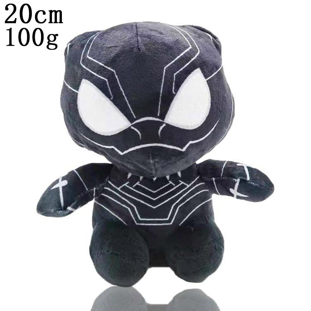 20cm Superhero Plush Toy Set Captain America Hulk Spider Man Black Panther Cartoon Stuffed Doll Kids Gift