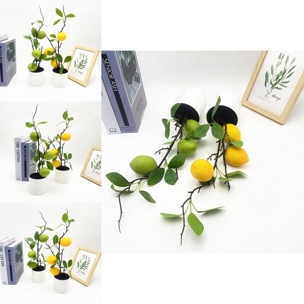 Lemon Indoor Decorative Plant With Faux Fruits For Photography And Home Decor
