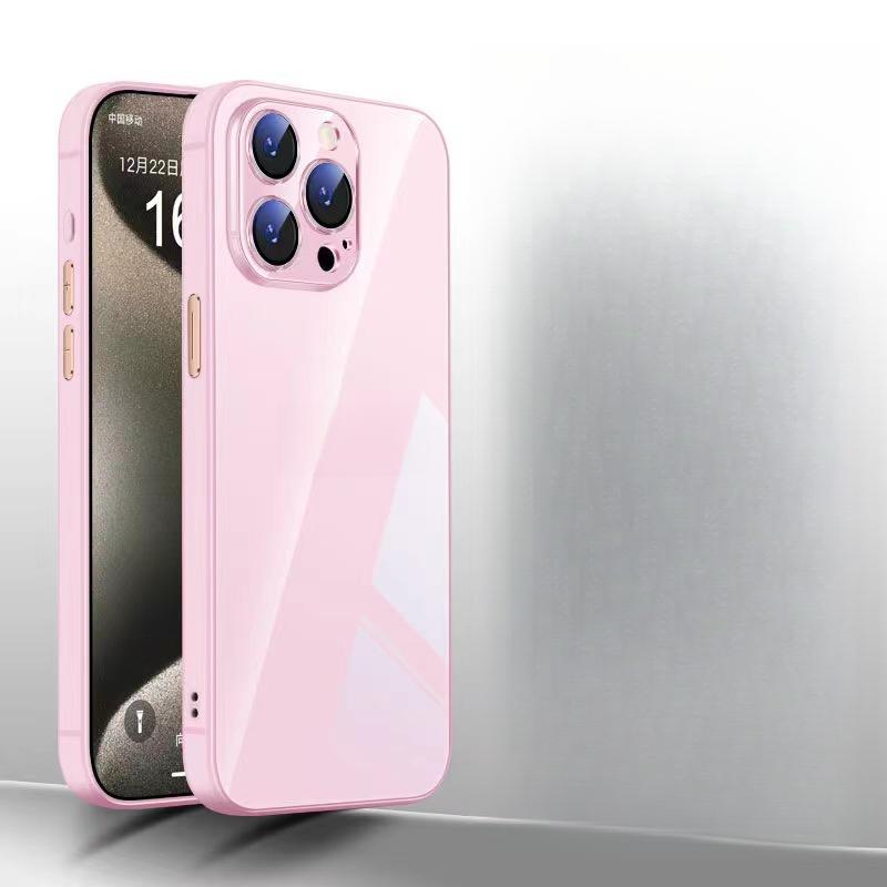 Suitable for Iphone15 Tempered Glass Phone Case, Apple 14PROMAX Metal Lens 13 Original Camera Sensor Protective Case