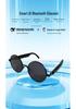 AI Smart Glasses with Bluetooth Calling & Music, Retro Oval Frame Sunglasses, Black Technology