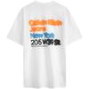 Calvin Klein Colorful Graffiti Letter Print Crew Neck Short Sleeve T-Shirt Men Tops Moonlight-White ZM02801