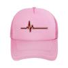 Red Heartbeat Art Graphic Mesh Baseball Cap Casual Hat Outdoor  For Womens Unisex FeUnisex