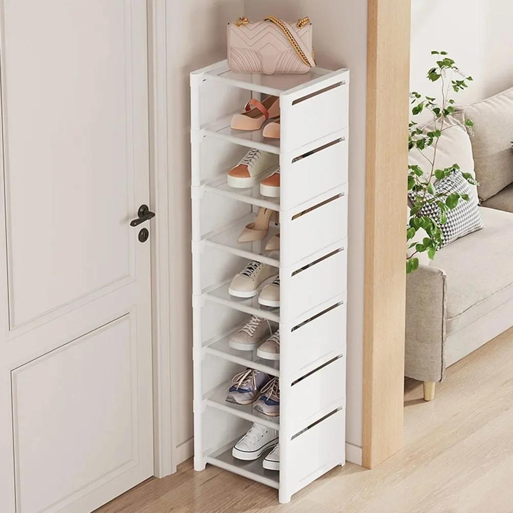 

Entrance Shoe Rack Multiple Layers Stackable Footwear Organizer Rack Space Saving Wall Corner Shoe Cabinets Simple Shoes Shelf