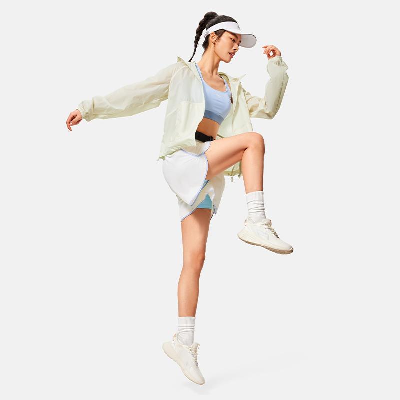 Li Ning UV Protection Waterproof Breathable Two-In-One Jacket With Hood Women Jackets Silver-Birch-Gray AFDU460-2
