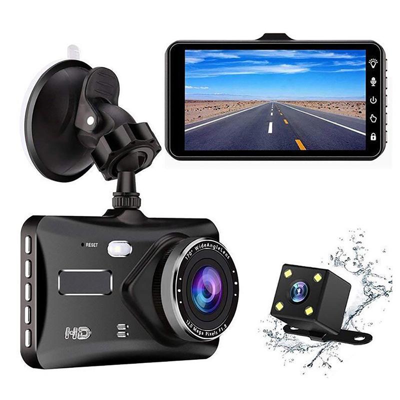 Dash Cam Front and Rear 1080P 4" Inch Full Hd Touch Dual Lens Car Rearview Camera Dash Cam Dashcam Car Black Box