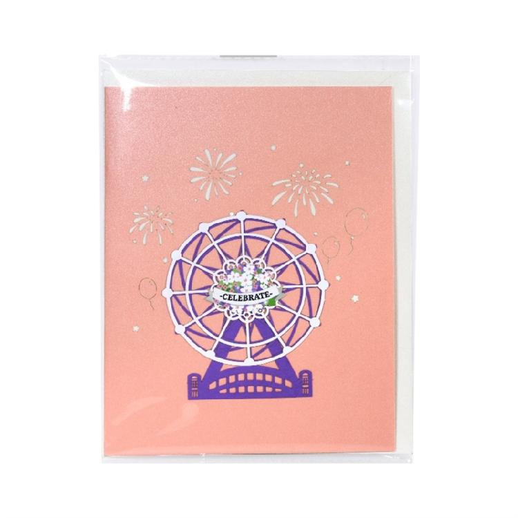 Charming 3D Flower Ferris Wheel Card for Valentine's Day Party Memorable Gift