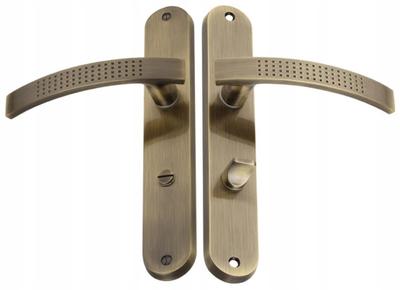 Interior Door Handle, Long Toilet Plate, Antique Brass