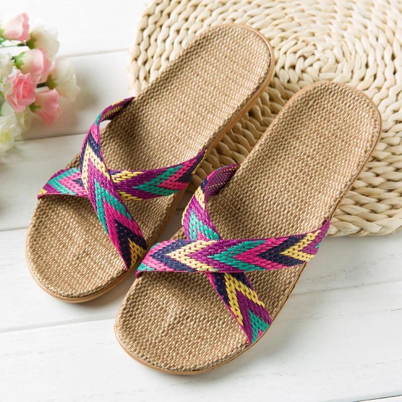 Indoor Slippers Women Home Shoes Lightweight Linen Couple Slippers Lightweight Home Slippers