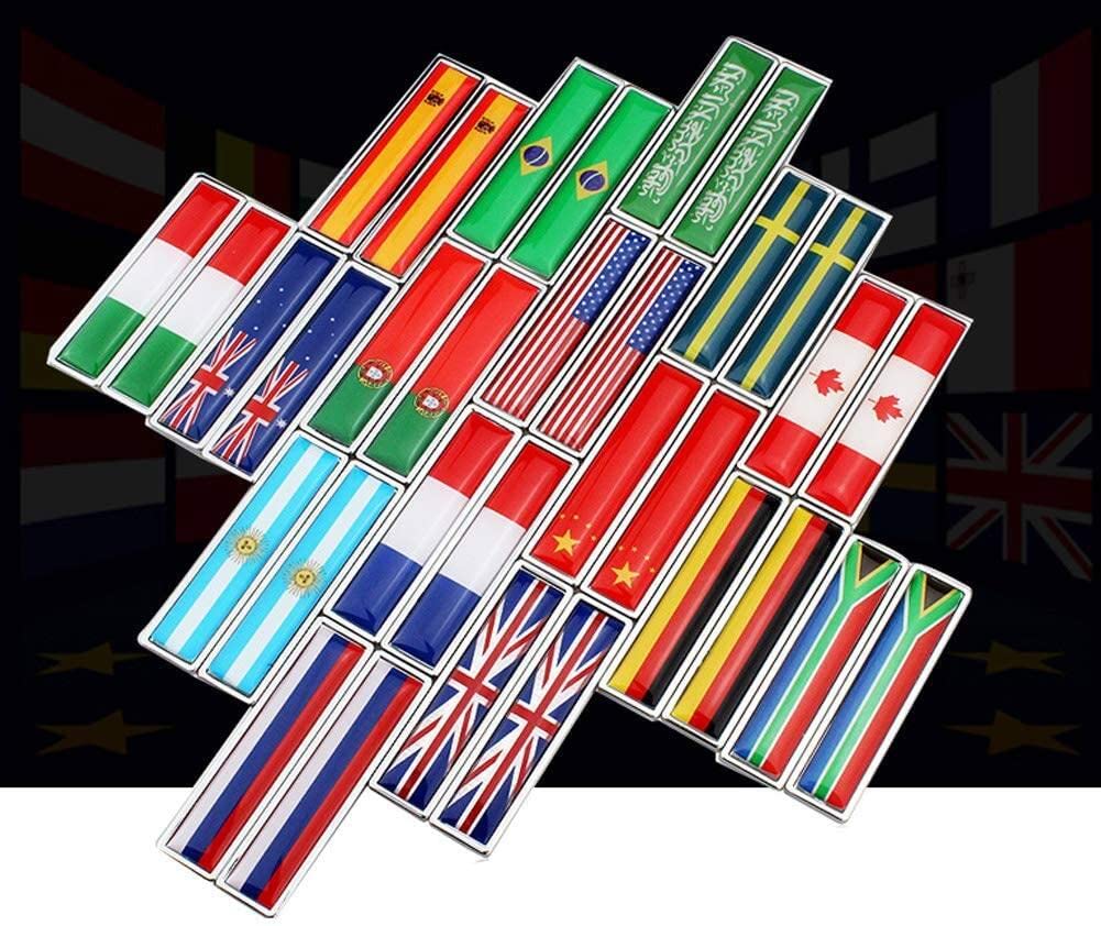 1 Pair Flag Metal Sticker Italy Flag Emblem Sticker Multipurpose Bumper Flag Decal Car