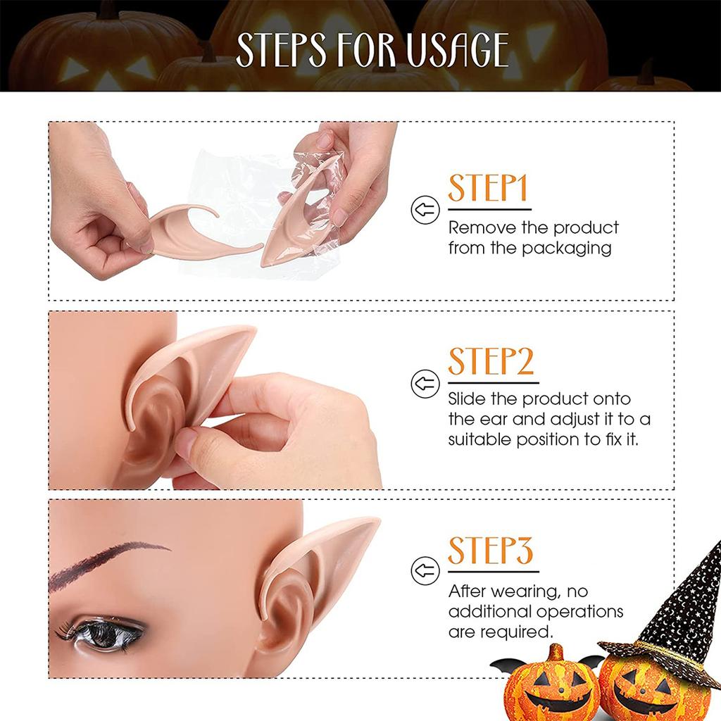 Mysterious Angel Elf Ears Latex Ears for Fairy Cosplay Costume Accessories Christmas Decoration Photo Props Adult Kids Toys