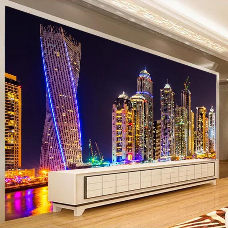 Building Mural Architecture Night Landscape Wallpaper Living Room Tv Restaurant Backdrop Home Decor 3d Wall Paper