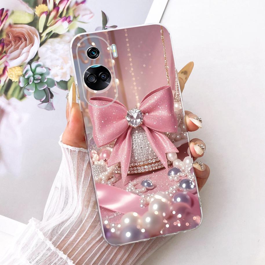 For Honor 90 Lite Pro Case Popular Flower Bowknot Soft Slim Silicone Phone Case For Honor 90 REA-NX9 Funda on Honor90 Lite Coque