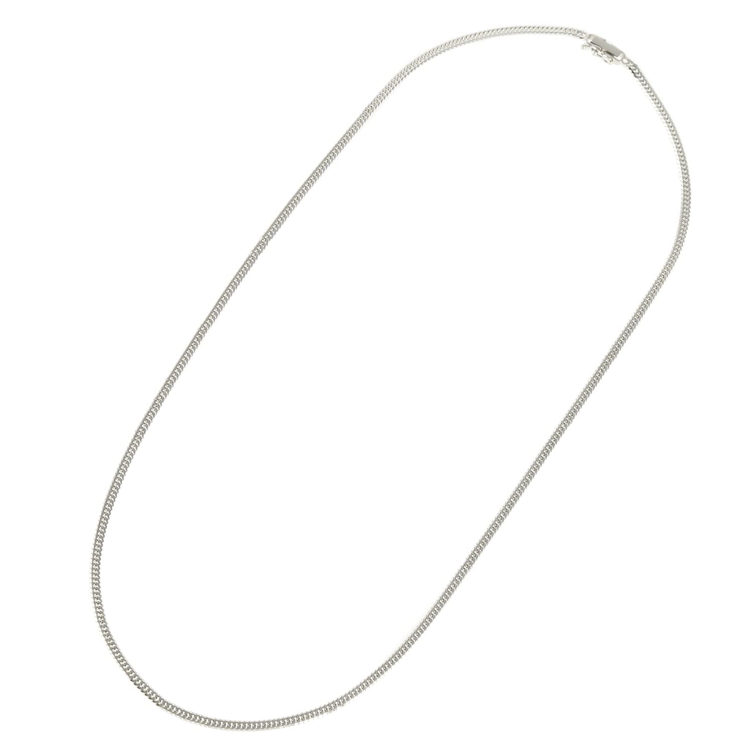 

Платинове кольє Pt850 W Kihei Chain Made in Japan Сертифікаційний штамп 50 см [Fairy Kallet] 6-гранне 12.5 г срібний