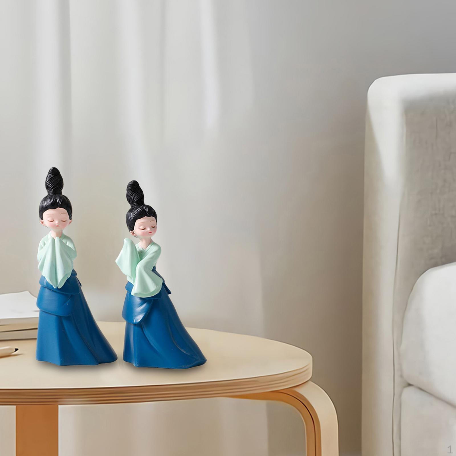 

Китайский стиль смолы танцовщица статуя древняя женщина орнамент скульптура для рабочего стола гостиная 2x Small