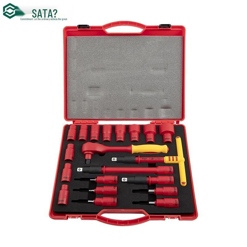 SATA 09267 20-Piece 1/2-inch Drive VDE Insulated Socket Set 1/2-inch Drive