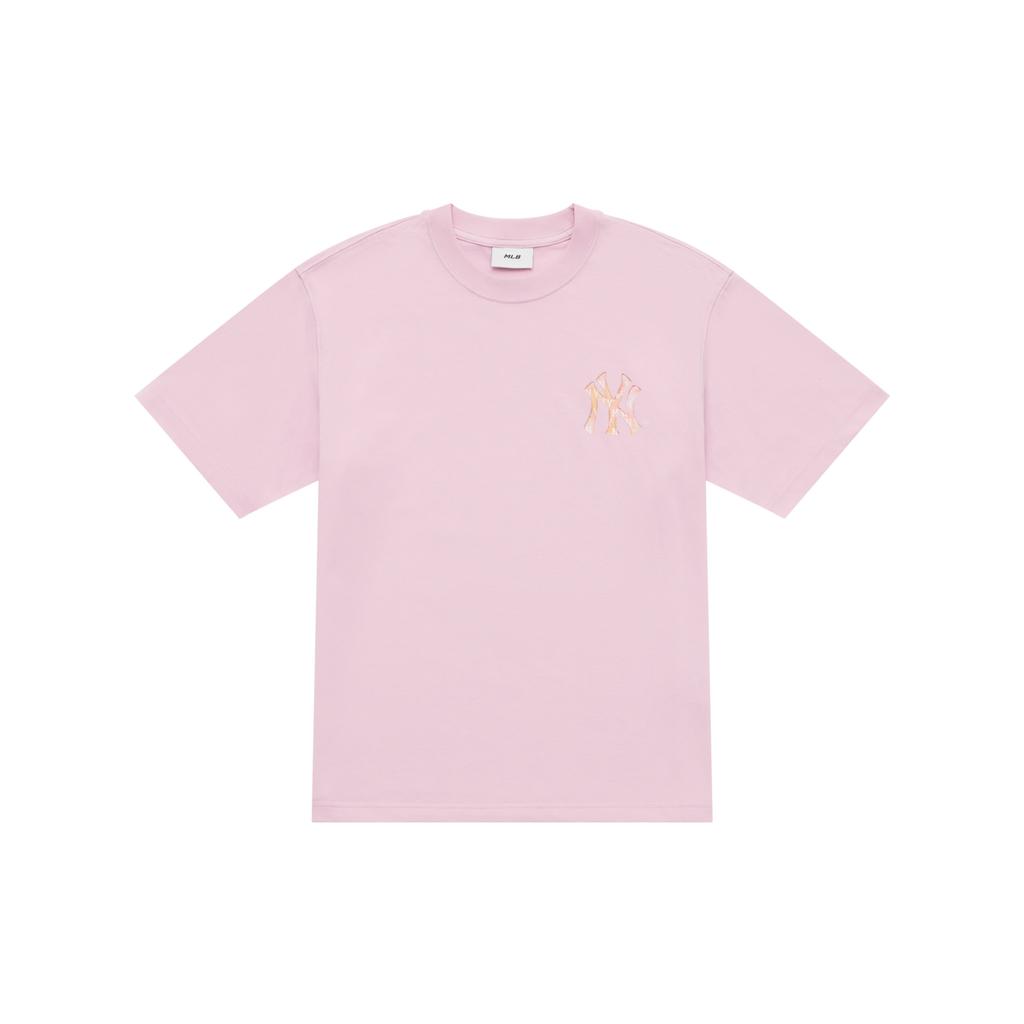 New MLB New York Yankees SS25 T Shirt Unisex Heather Gray Pink 3ATSX0153-50PKM