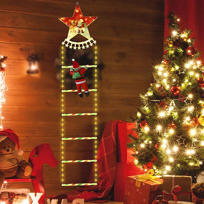 Weihnachtsmann Kletterleiter LED Lichterkette - Weihnachtsfeiertagsdekorationen