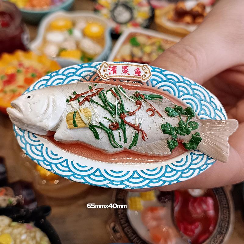 Creative 3D Local Snack Resin Fridge Magnet Sticker Food Simulation