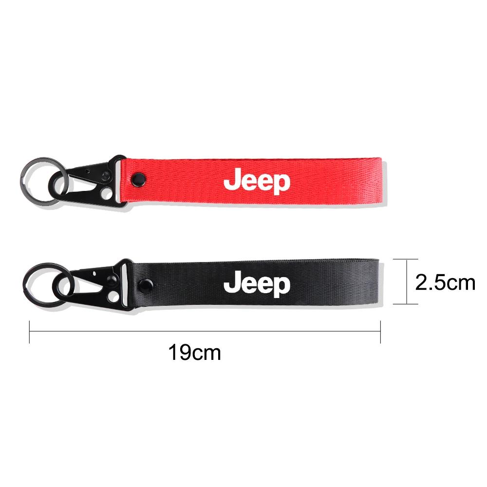 Per Chiave Auto Jeep Striscia Portachiavi in Nylon Distintivo Portachiavi Anello Portachiavi Per JEEP GrandCherokee Renegade Wrangler Compass Patriot A