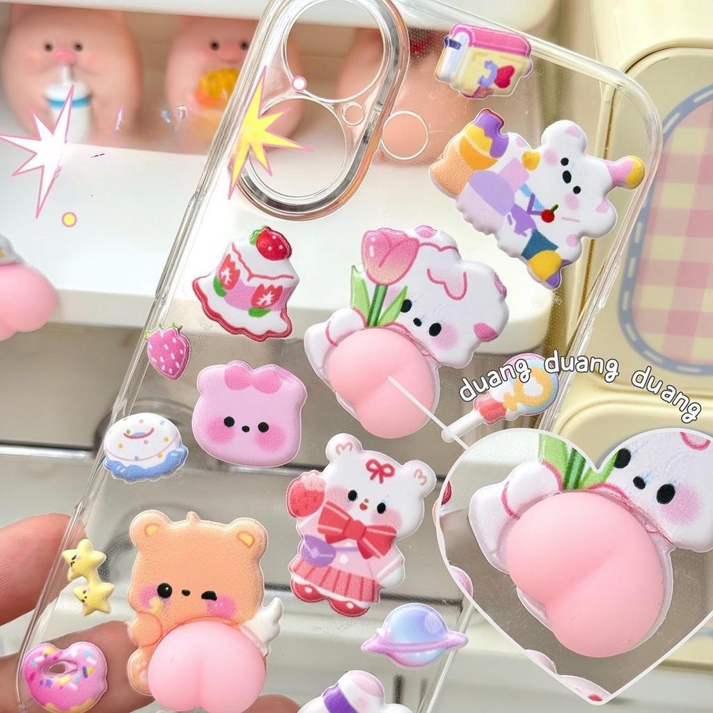 1PC Cartoon Stickers Mini  Cartoon 3D Animals Stickers Cute Scrapbooking DIY Journal Stationery Sticker Adhesive Decor Supplies