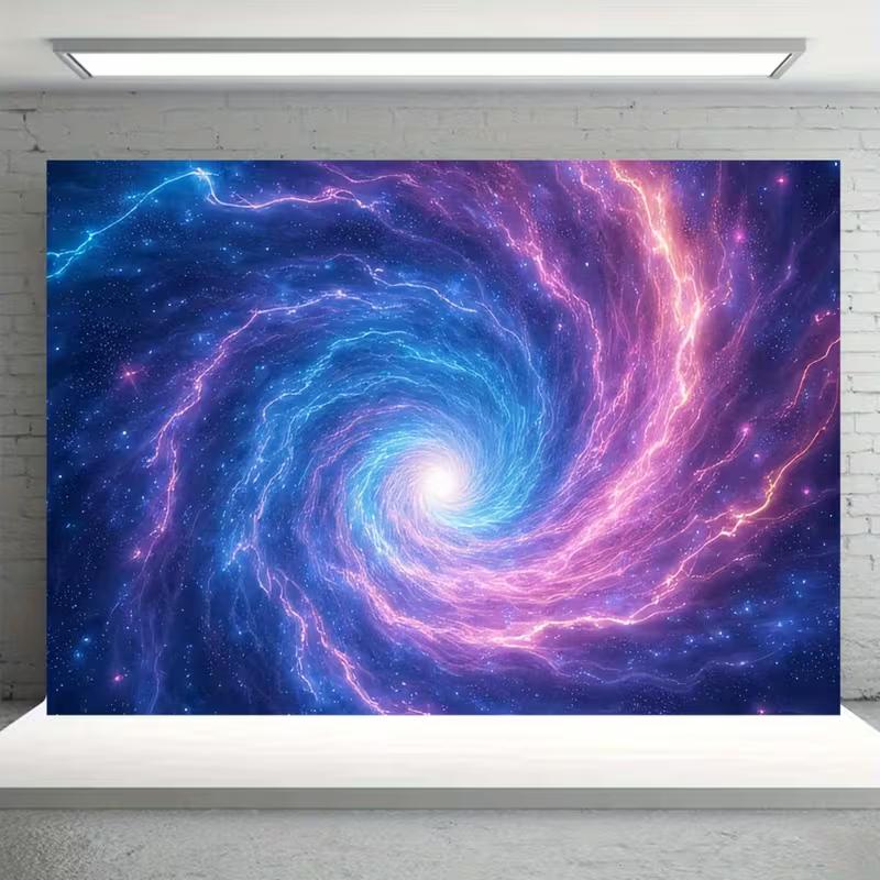 Abstract cosmic banner depicting a luminous energy vortex in a deep space nebula 47.2x31.5inch/120*80cm
