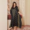 New wind-printed pajamas women's spring and autumn robes elegant and high-end long pajamas DP1191