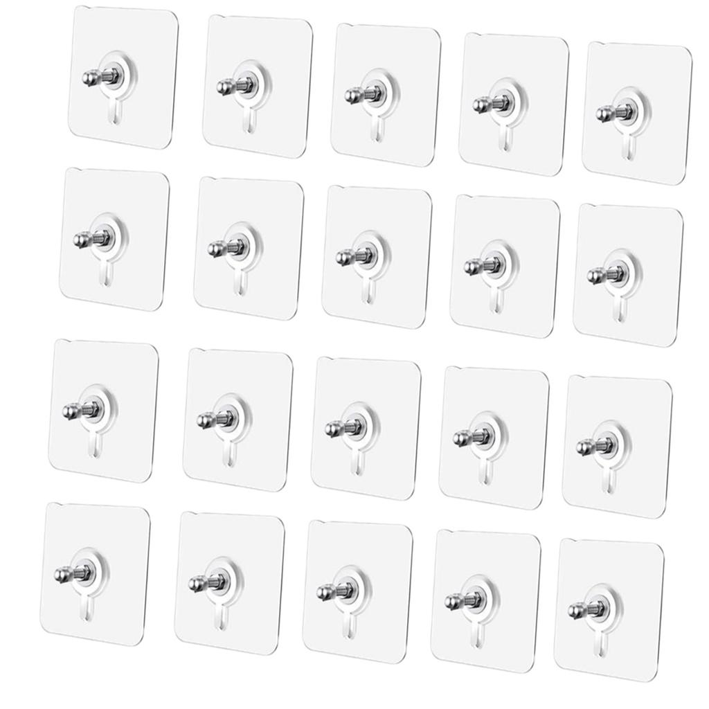 10pcs Traceless Wall Hooks Self Adhesive Picture Frame Hangers Self Adhesive Hooks Set for Home & Office Decor Silver