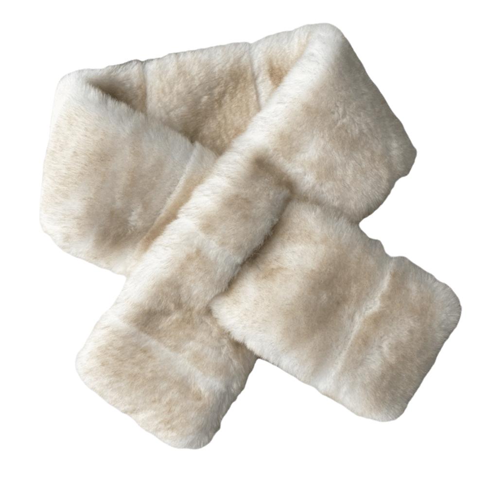 Thickened Faux Rabbit Fur Scarf Soft Plush Winter Collar Scarf Korean Style Neck Scarf Women Girl бежевый
