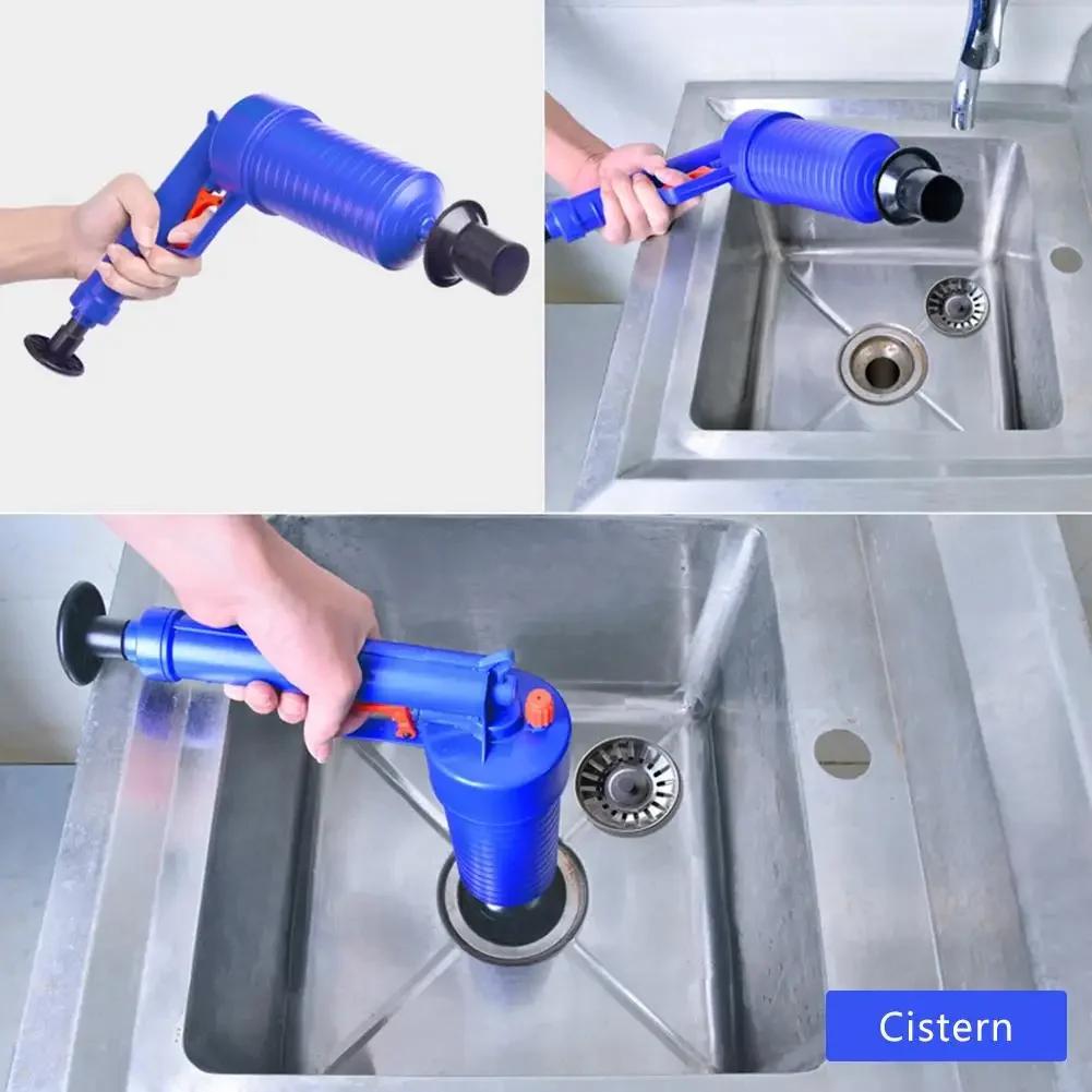 Air Power Drain Blaster Gun Pump Pipeline Clogged Remover Bathroom Sink Toilet Cleaner High Pressure Pipe Plunger Drain Cleaner