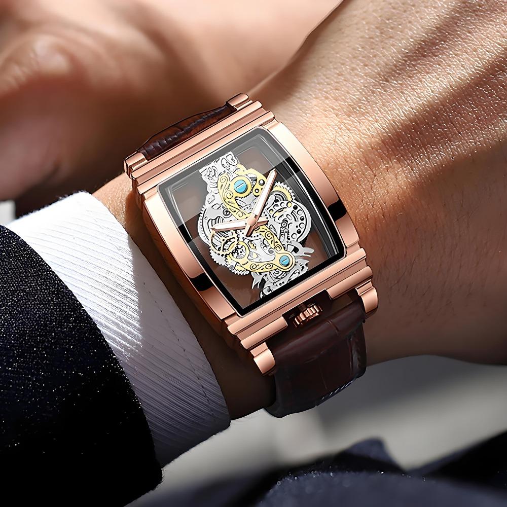 BINBOND Luxury Quartz Wristwatches For Men Luminous Waterproof Hollow-Out Men's Watch Business Sport Fashion Casual Reloj