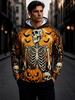 Felpe Halloween Uomo Gatto Nero Carino Cappello da Strega Fantasma Zucca Pipistrello Ragnatela Pullover Felpa con Cappuccio Felpa Festa Festiva Spettrale